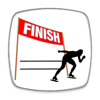 Skating Finish Custom - Square fridge magnet - white - Front