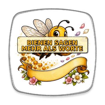 Biene Honig Imker Honigwabe Blumen Wiese Insekt - Viereckiger Kühlschrankmagnet - Weiß - Vorne