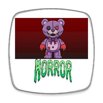 Teddybär aus dem Horrorfilm - Viereckiger Kühlschrankmagnet - Weiß - Vorne