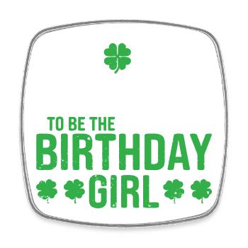 Lucky Birthday Girl Tee - Square fridge magnet - white - Front