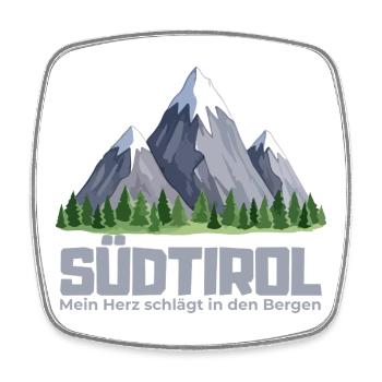 Südtirol – Mein Herz schlägt in den Bergen - Viereckiger Kühlschrankmagnet - Weiß - Vorne