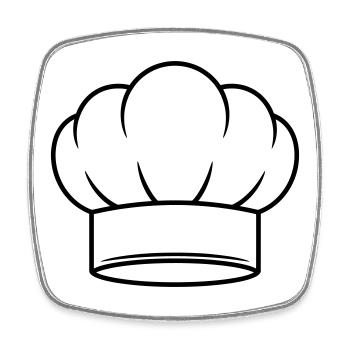 Chef Hat Vector Icon Design - Square fridge magnet - white - Front