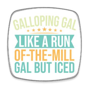 Hobby Horse Rider Galloping Gal English Riding - Square fridge magnet - white - Front