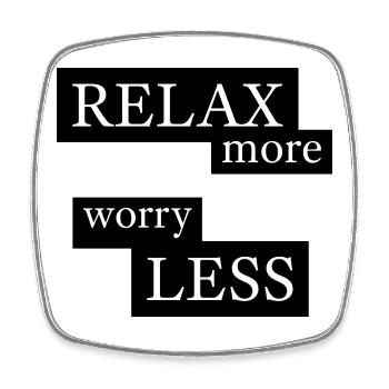 Relax more, worry less - Square fridge magnet - white - Front
