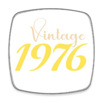 T-Shirt 50 Ans 1976 Design Minimal - Magnet carré - blanc - Devant