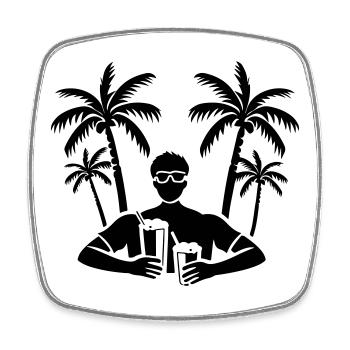 Booze Holiday Party Palm Trees - Square fridge magnet - white - Front