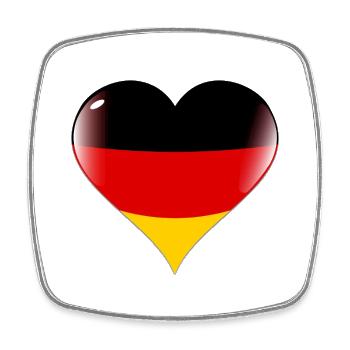 DEUTSCHLAND GERMANY EUROPA DEUTSCHE SPORT FAN - Viereckiger Kühlschrankmagnet - Weiß - Vorne
