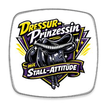 Dressurprinzessin mit Stallattitüde - Viereckiger Kühlschrankmagnet - Weiß - Vorne