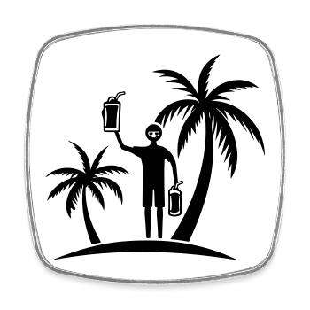 Palm Tree Symbol Beach Party - Square fridge magnet - white - Front