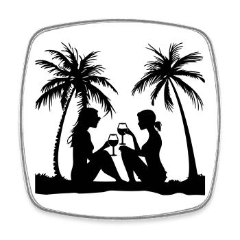 Summer Women's Holiday Party - Square fridge magnet - white - Front