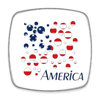 Americana Flag Dots Collage - Square fridge magnet - white - Front