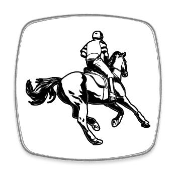 Reitsportler - Viereckiger Kühlschrankmagnet - Weiß - Vorne