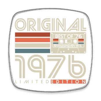 Original 1976 Vintage Retro Geburtstag Geschenk - Viereckiger Kühlschrankmagnet - Weiß - Vorne