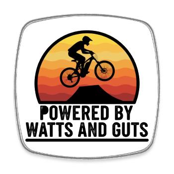 Sunset E-MTB Ebike Jump Power - Square fridge magnet - white - Front