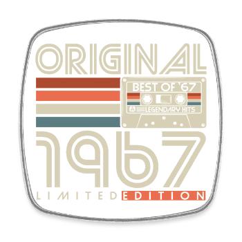 Cadeau rétro original d’anniversaire vintage de 1967 - Magnet carré - blanc - Devant