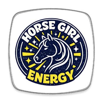Horse-Girl Energy - Square fridge magnet - white - Front