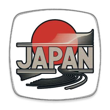 Japan - Viereckiger Kühlschrankmagnet - Weiß - Vorne