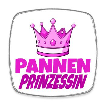 Pannenprinzessin – Königin der Missgeschicke - Viereckiger Kühlschrankmagnet - Weiß - Vorne