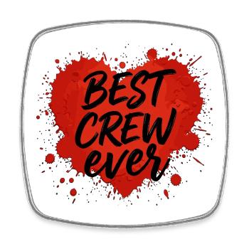 Best Crew Ever Herz Klecks Team Zusammenhalt - Viereckiger Kühlschrankmagnet - Weiß - Vorne
