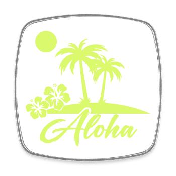 Aloha Palm Trees Island Silhouette - Square fridge magnet - white - Front