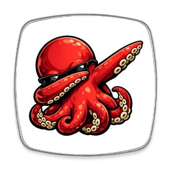 Dabbing Octopus Oktopus Tintenfisch Design - Viereckiger Kühlschrankmagnet - Weiß - Vorne
