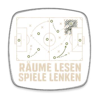 Fußball Taktik Räume lesen Spiele lenken - Viereckiger Kühlschrankmagnet - Weiß - Vorne