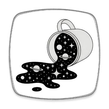 Cosmic Spill Galaxy Pour - Square fridge magnet - white - Front