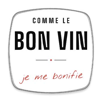 Comme le Bon Vin je me bonifie - Magnet carré - blanc - Devant