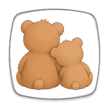 Kuschelbären Freundschaft Zusammenhalt Tiermotiv - Viereckiger Kühlschrankmagnet - Weiß - Vorne