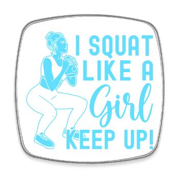 Les fanatiques du fitness s’accroupissent comme une fille suivent - Magnet carré - blanc - Devant