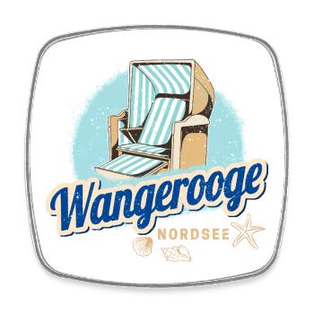 Wangerooge in Friesland Deutschland Insel Souvenir - Viereckiger Kühlschrankmagnet - Weiß - Vorne