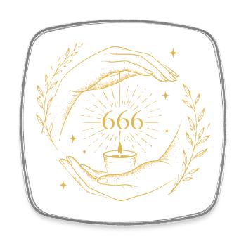 666 Kerzenbilanz - Viereckiger Kühlschrankmagnet - Weiß - Vorne
