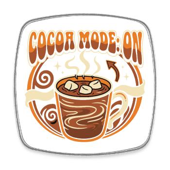Cocoa saying cozy - Square fridge magnet - white - Front
