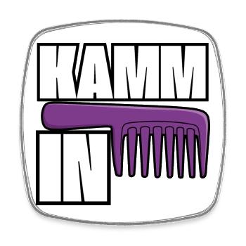 Kamm In Frisösen Stile - Viereckiger Kühlschrankmagnet - Weiß - Vorne