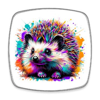Igel - Viereckiger Kühlschrankmagnet - Weiß - Vorne