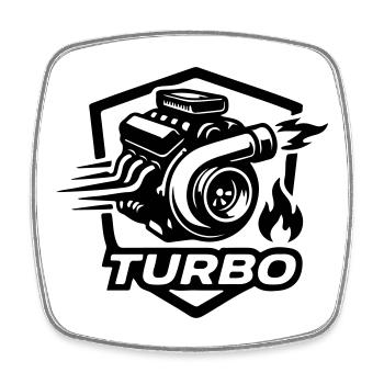 Turbo Tuning Symbol - Square fridge magnet - white - Front