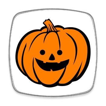 Grusel Kürbis Halloween Motiv - Viereckiger Kühlschrankmagnet - Weiß - Vorne