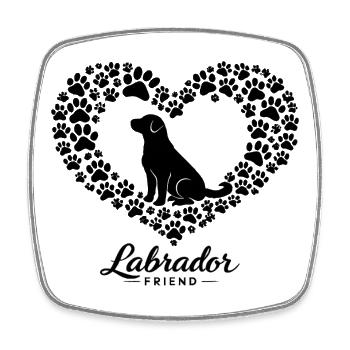 Labrador Retriever Hund Pfote Wald Berge - Viereckiger Kühlschrankmagnet - Weiß - Vorne