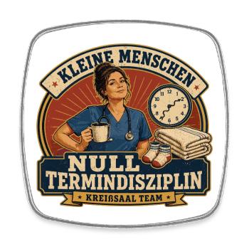 Kleine Menschen Null Termindisziplin - Viereckiger Kühlschrankmagnet - Weiß - Vorne