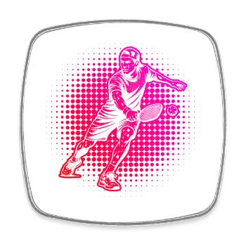 Pickleball Sports Gift for Pickleball Scene Fans - Square fridge magnet - white - Front