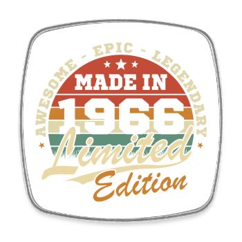 1966 Vintage Retro Geburtstagsgeschenk - Viereckiger Kühlschrankmagnet - Weiß - Vorne