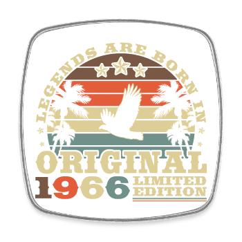 1966 Vintage Retro Birthday Gift - Square fridge magnet - white - Front