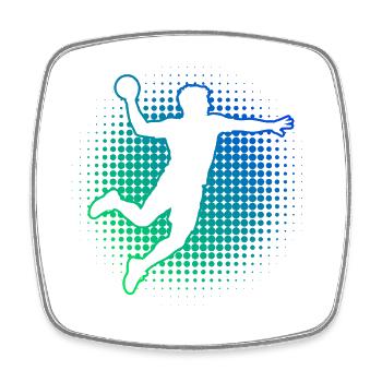 Geschenkidee für den Kreisläufer mit Handballspiel - Viereckiger Kühlschrankmagnet - Weiß - Vorne