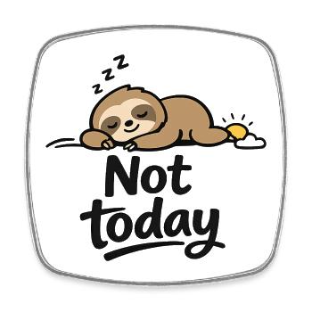 Pas aujourd’hui Sloth Drôle de design minimaliste - Magnet carré - blanc - Devant