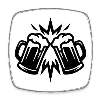 Bier Anstoßen Weizenbier - Viereckiger Kühlschrankmagnet - Weiß - Vorne