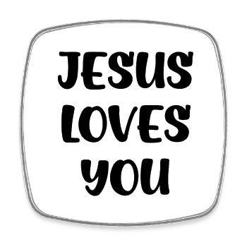 Jesus liebt dich - Viereckiger Kühlschrankmagnet - Weiß - Vorne