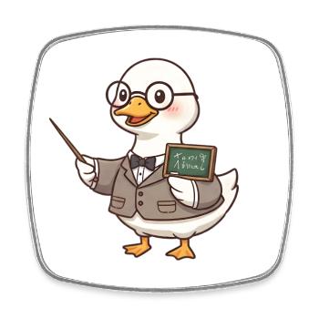 Goose en tant qu’enseignant - Magnet carré - blanc - Devant