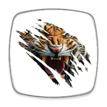 Tiger Cat Gift Idea - Square fridge magnet - white - Front