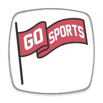 Go Sports Flag Emblem - Viereckiger Kühlschrankmagnet - Weiß - Vorne