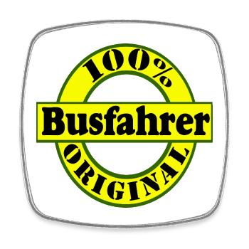 Busfahrer Original 100% Badge - Viereckiger Kühlschrankmagnet - Weiß - Vorne